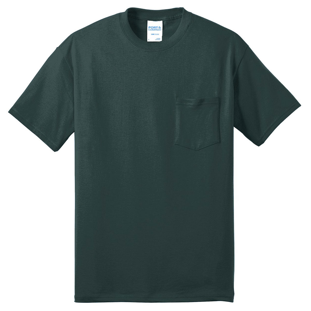 Port & Company Men's Eco-Friendly Dark Green Core Blend Pocket Tee