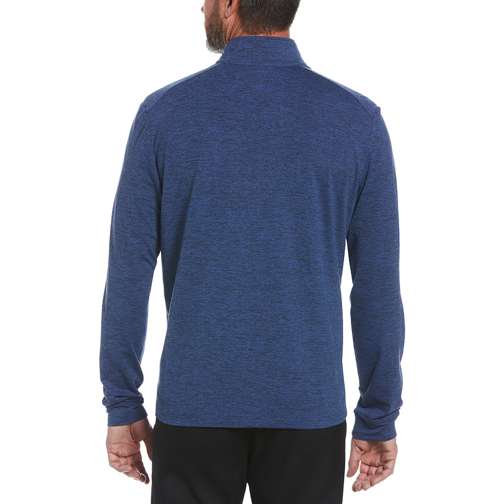 Perry Ellis Men's Navy Heather 1/4 Zip Pullover - Stylish and Functional