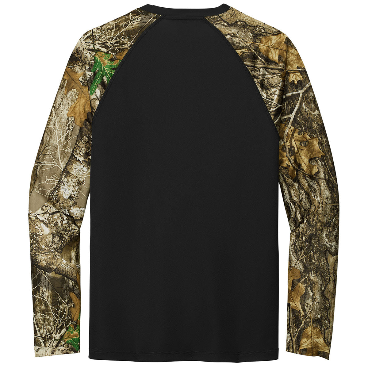 Russell Outdoors Men's Stylish Black/Realtree Edge Colorblock Long Sleeve Performance Tee