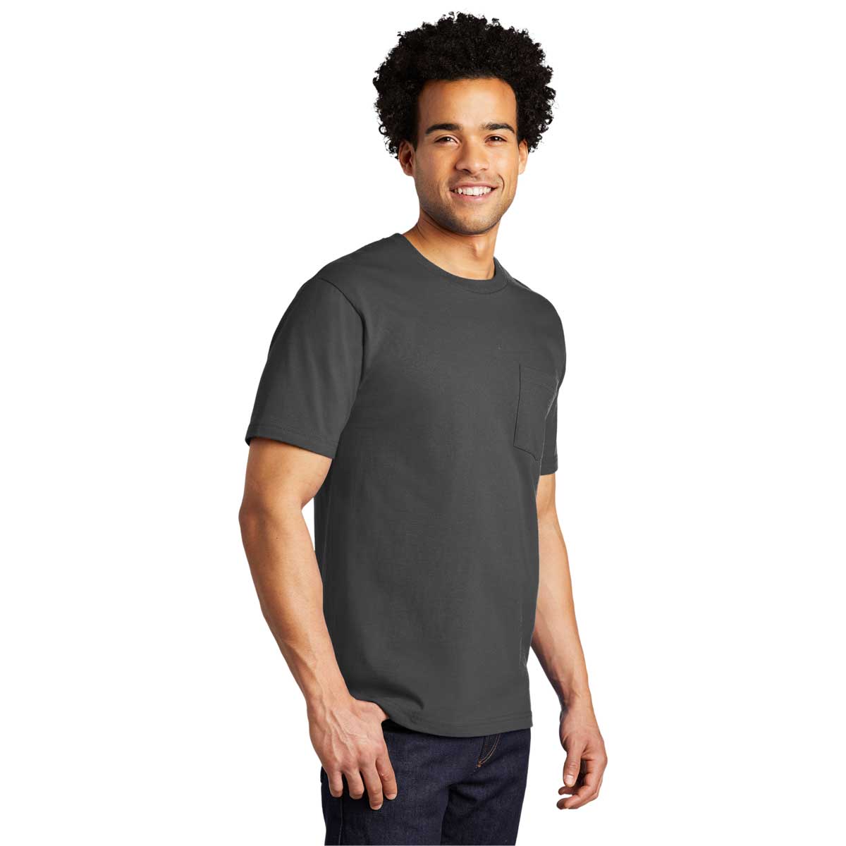 Port & Company Coal Grey Bouncer Pocket Tee - Your Ideal Customizable Apparel