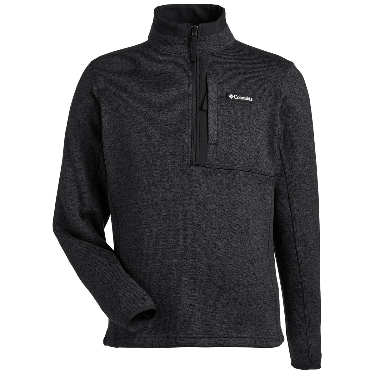 Columbia Men's Stylish Black Heather Sweater Weather 1/2 Zip - Customizable and Versatile