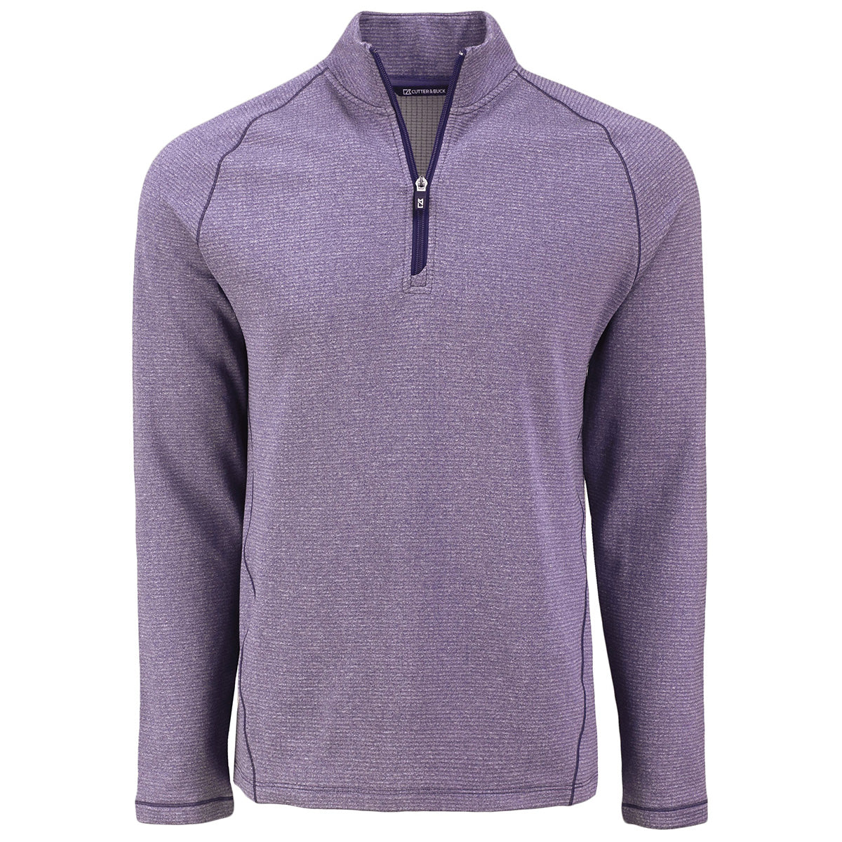 Cutter & Buck Men's College Purple Heather Peshastin - An Eco - Friendly Recycled Half Zip Pullover