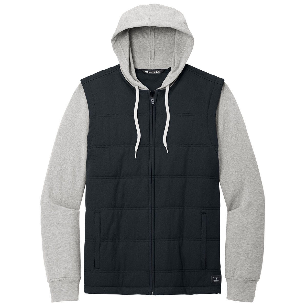 TravisMathew Men's Stunning Black/Grey Heather Tides Up Hooded Jacket