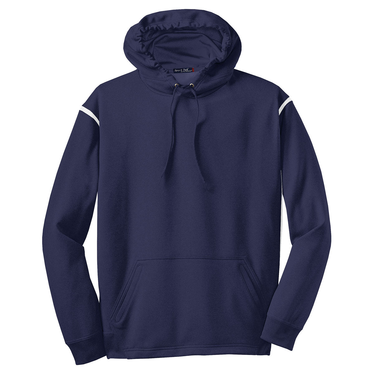 Sport-Tek Men's Navy/White Tech Fleece Colorblock Hoodie: Ideal for Work Layering