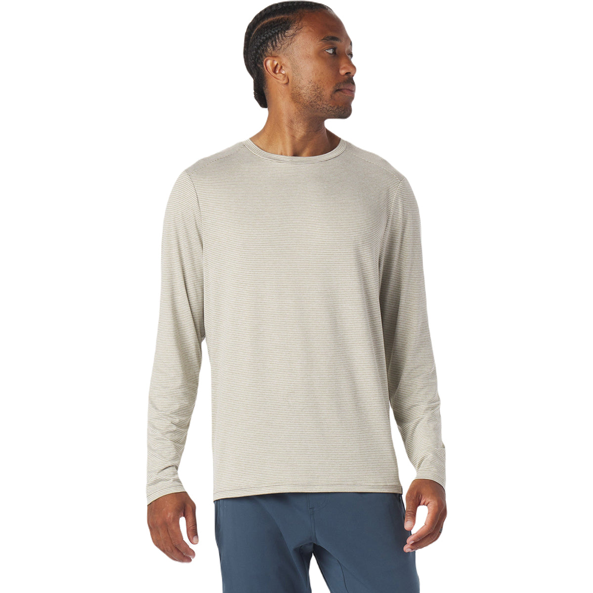 Glyder Men's Stylish Linen/Oatmilk Stripe Salton Long Sleeve - Ideal for Corporate Gifts
