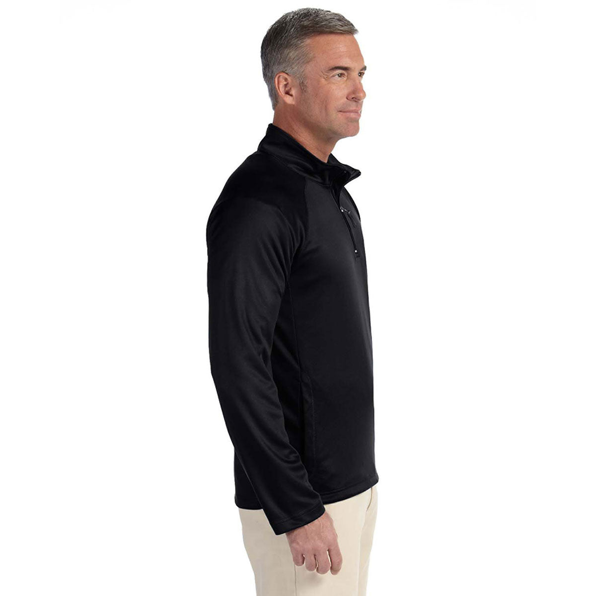 Devon & Jones Men's Black Stretch Tech-Shell Compass Quarter-Zip: The Ultimate Activewear