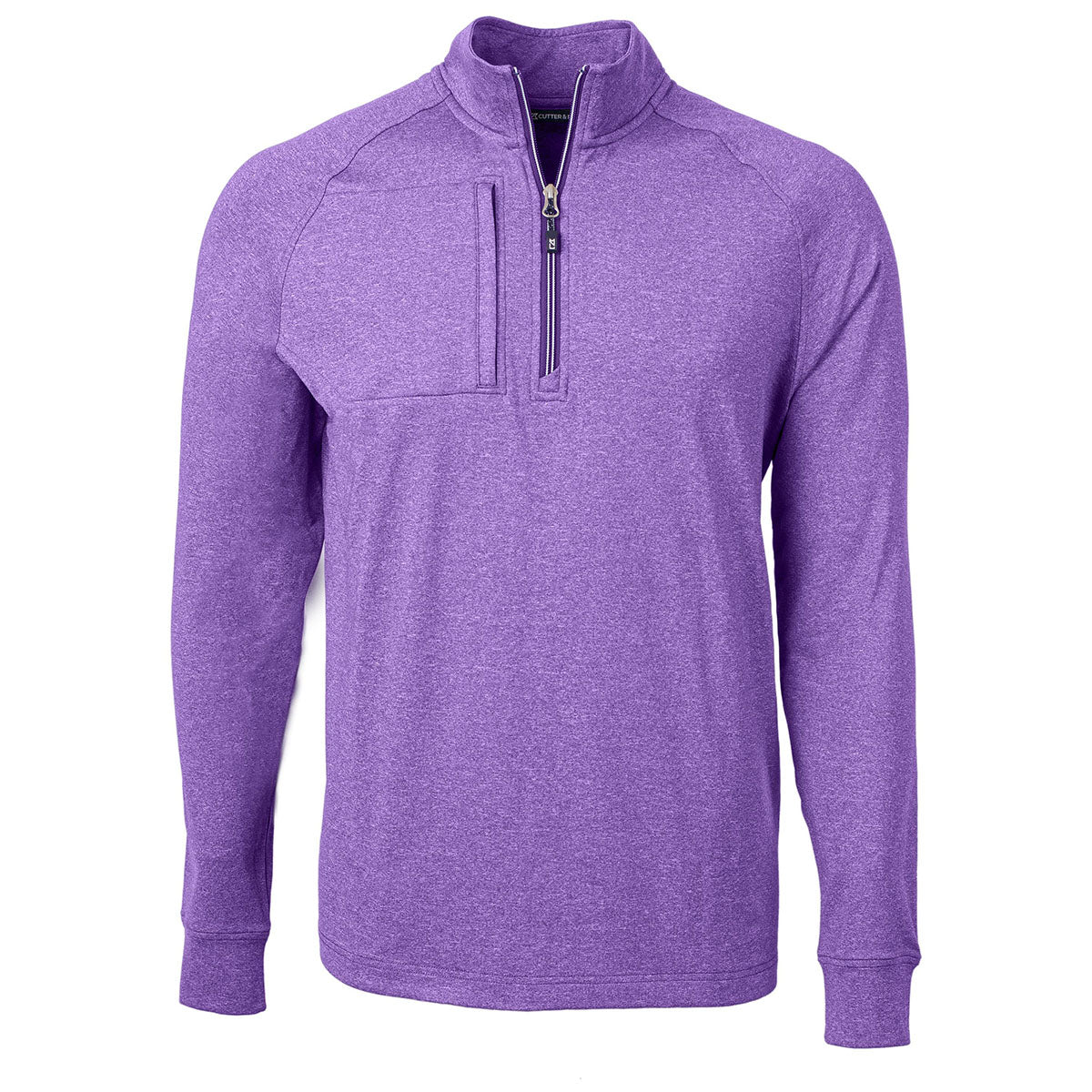 Cutter & Buck Men's College Purple Heather Adapt Eco Knit - The Ultimate Quarter Zip for Active Men
