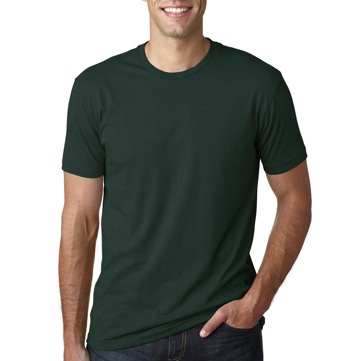 Next Level Men's Premium Forest Green Fitted Short-Sleeve Crew T-Shirt
