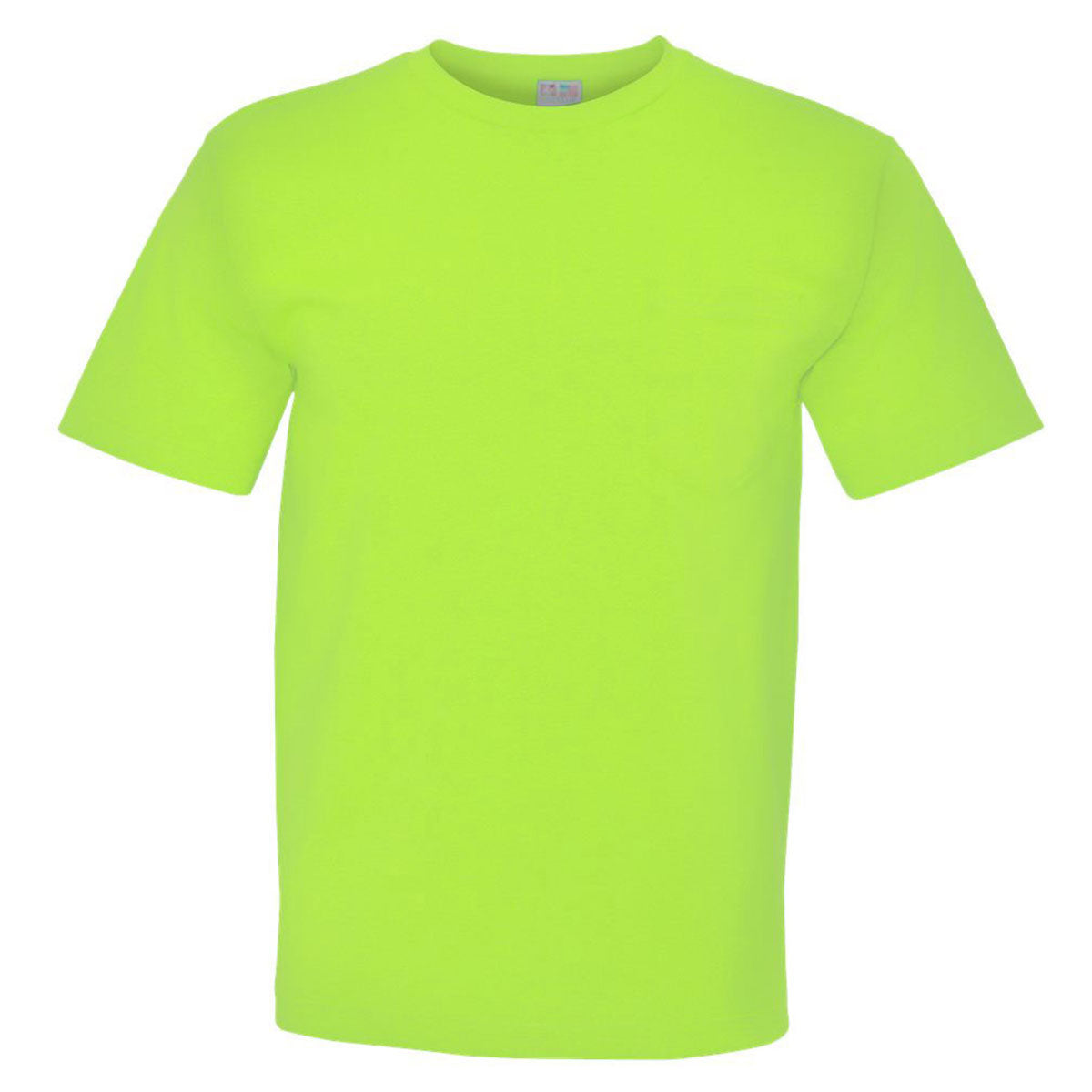 Bayside Men's Striking Lime Green USA-Made Short Sleeve T-Shirt with Strategic Pocket