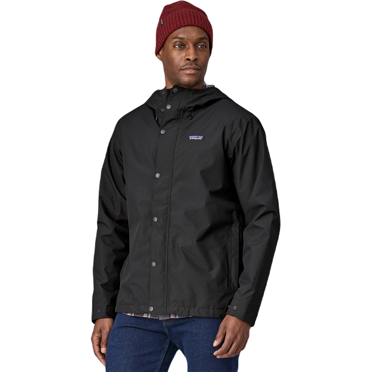 Patagonia Men's Stylish Ink Black Jackson Glacier Rain Jacket