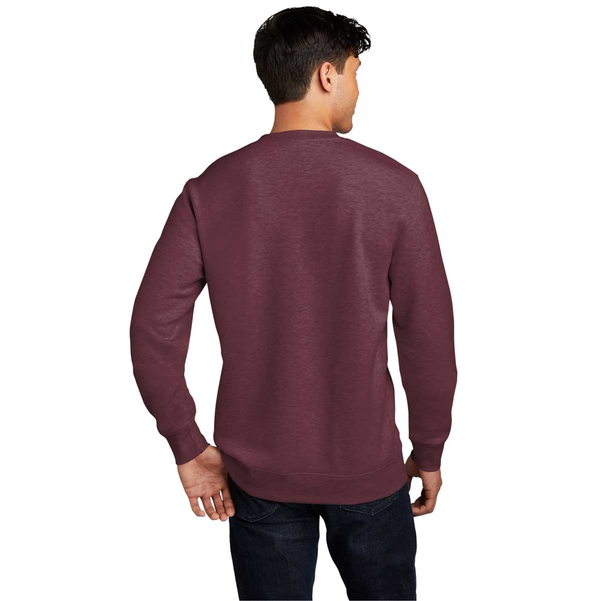 District Men's Stunning Heathered Cardinal V.I.T. Fleece Crew - A Must - Have!